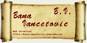 Bana Vančetović vizit kartica